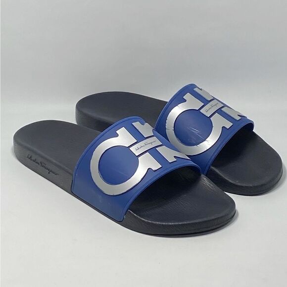 Salvatore Ferragamo Men's Logo Slide Sandals size 10 M - Picture 4 of 11